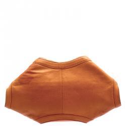 Pre Owned Alexander McQueen Orange Leather Medium Faithful De Manta Clutch