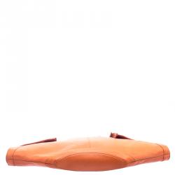 Pre Owned Alexander McQueen Orange Leather Medium Faithful De Manta Clutch