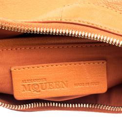 Pre Owned Alexander McQueen Orange Leather Medium Faithful De Manta Clutch