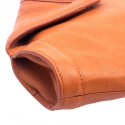 Pre Owned Alexander McQueen Orange Leather Medium Faithful De Manta Clutch