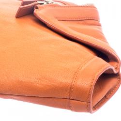 Pre Owned Alexander McQueen Orange Leather Medium Faithful De Manta Clutch