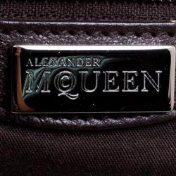 Pre Owned Alexander McQueen Dark Brown Patent Leather Elvie Satchel