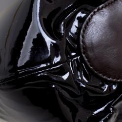 Pre Owned Alexander McQueen Dark Brown Patent Leather Elvie Satchel