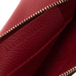 Pre Owned Alexander McQueen Red Leather Zip Pouch