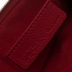 Pre Owned Alexander McQueen Red Leather Zip Pouch