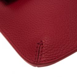 Pre Owned Alexander McQueen Red Leather Zip Pouch