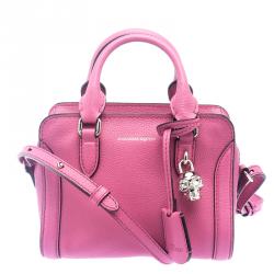 Alexander McQueen Pink Leather Mini Padlock Tote