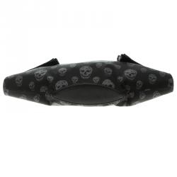 Pre Owned Alexander Mcqueen Black Skull Print Nylon De Manta Clutch