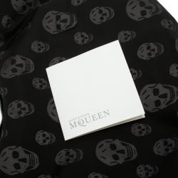 Pre Owned Alexander Mcqueen Black Skull Print Nylon De Manta Clutch