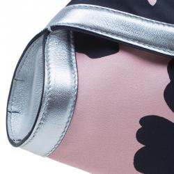 Pre Owned حقيبة كلتش أليسكاندر مكوين فلورال دي مانتا ستان أسود/وردي متوسطة