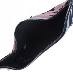 Pre Owned حقيبة كلتش أليسكاندر مكوين فلورال دي مانتا ستان أسود/وردي متوسطة