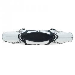 Pre Owned Alexander McQueen Black/White Satin Naive Pagan-Print Small De Manta Clutch