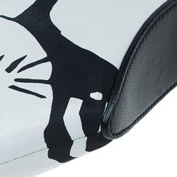 Pre Owned Alexander McQueen Black/White Satin Naive Pagan-Print Small De Manta Clutch