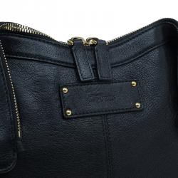 Pre Owned Alexander McQueen Black Leather Medium De Manta Clutch