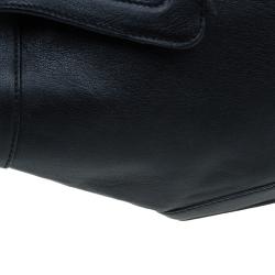 Pre Owned Alexander McQueen Black Leather Medium De Manta Clutch