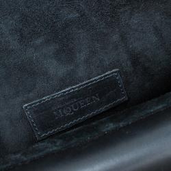 Pre Owned حقيبة كتف أليكساندر مكوين هيروين جلد ثعبان أسود/أبيض  شعر حصان وبلاستيك