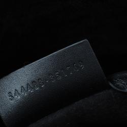 Pre Owned حقيبة كتف أليكساندر مكوين هيروين جلد ثعبان أسود/أبيض  شعر حصان وبلاستيك