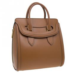 Pre Owned Alexander McQueen Brown Leather Medium Heroine Tote