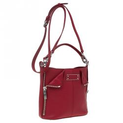 Pre Owned Alexander McQueen Red Leather De Manta Crossbody Bag