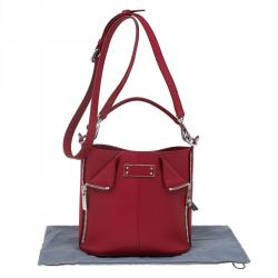 Pre Owned Alexander McQueen Red Leather De Manta Crossbody Bag