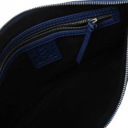 Pre Owned Alexander McQueen Blue Calf hair Kicks Clutch