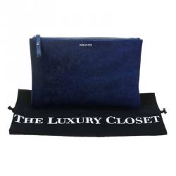 Pre Owned Alexander McQueen Blue Calf hair Kicks Clutch