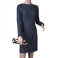 مملوكة مسبقًا Alexander McQueen Black/White Calf Hair Skull Knuckle Box Clutch