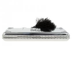 Pre Owned Alexander McQueen Silver Metal Bird with Feather Ring Knuckle Case