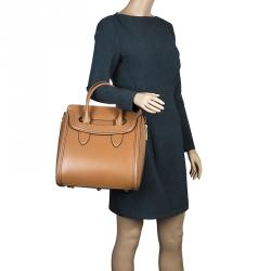 Pre Owned Alexander McQueen Brown Leather Medium Heroine Tote 