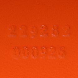 Pre Owned Alexander McQueen Red and Orange Leather Skull Knuckle Box Clutch