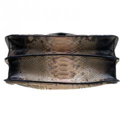 Pre Owned Alexander McQueen Bi Color Python Leather Heroine Chain Shoulder Bag