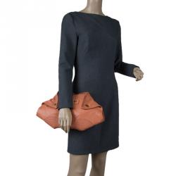 Pre Owned Alexander McQueen Orange Leather Medium Faithful De Manta Clutch