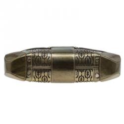 Pre Owned Alexander Mcqueen Gold Perforated Patent Leather Novak Satchel