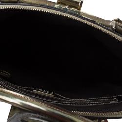 Pre Owned Alexander Mcqueen Gold Perforated Patent Leather Novak Satchel