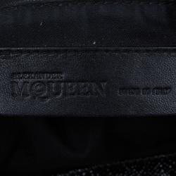 Pre Owned Alexander Mcqueen Black Patent Leather Wishbone Hobo