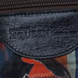 Pre Owned Alexander McQueen Black Leather Flapper Satchel