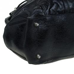 Pre Owned Alexander McQueen Black Leather Flapper Satchel