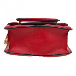 Pre Owned Alexander McQueen Red Leather Mini Heroine Chain Crossbody Bag