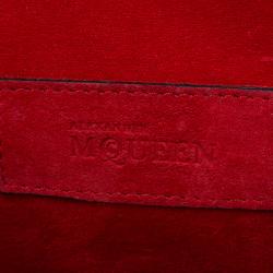 Pre Owned Alexander McQueen Red Leather Mini Heroine Chain Crossbody Bag