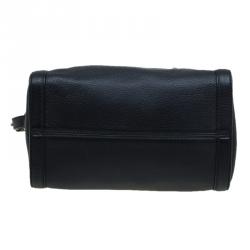 Pre Owned Alexander McQueen Black Grained Leather Padlock Tote