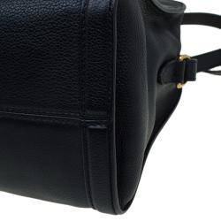 Pre Owned Alexander McQueen Black Grained Leather Padlock Tote