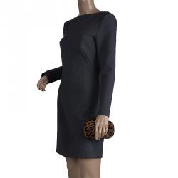 Pre Owned Alexander McQueen Leopard Print Calf Hair Skull Box Clutch