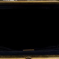 Alexander McQueen Black Croc Embossed Patent Leather Elvie Satchel