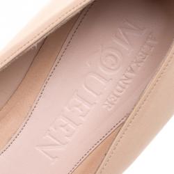 Pre Owned Alexander McQueen Beige Leather Skull City Ballet Flats Size 36