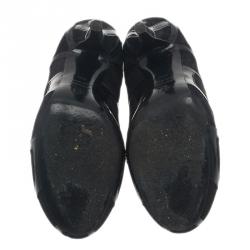 Pre Owned Alexander McQueen Black Suede and Leather Pumps Size 37.5 