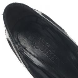 Pre Owned Alexander McQueen Black Suede and Leather Pumps Size 37.5 