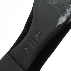 مملوكة مسبقًا Alexander McQueen Black Suede Sequin Skull Smoking Slippers Size 38.5