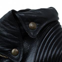 Pre Owned حذاء بوت للكاحل أليكساندر ماكوين فيثفول جلد أسود مقدمة مفتوحة مقاس 40.5