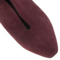 Pre Owned Alexander McQueen Burgundy Suede Ankle Boots Size 39