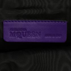 Pre Owned Alexander McQueen Purple Leather Cosmetic Pouch